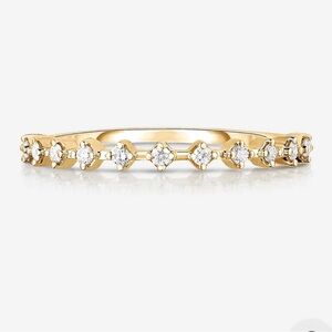 COPY - Ring Conciergr Diamond Station Stackable Ring 14K Yellow Gold size 8
